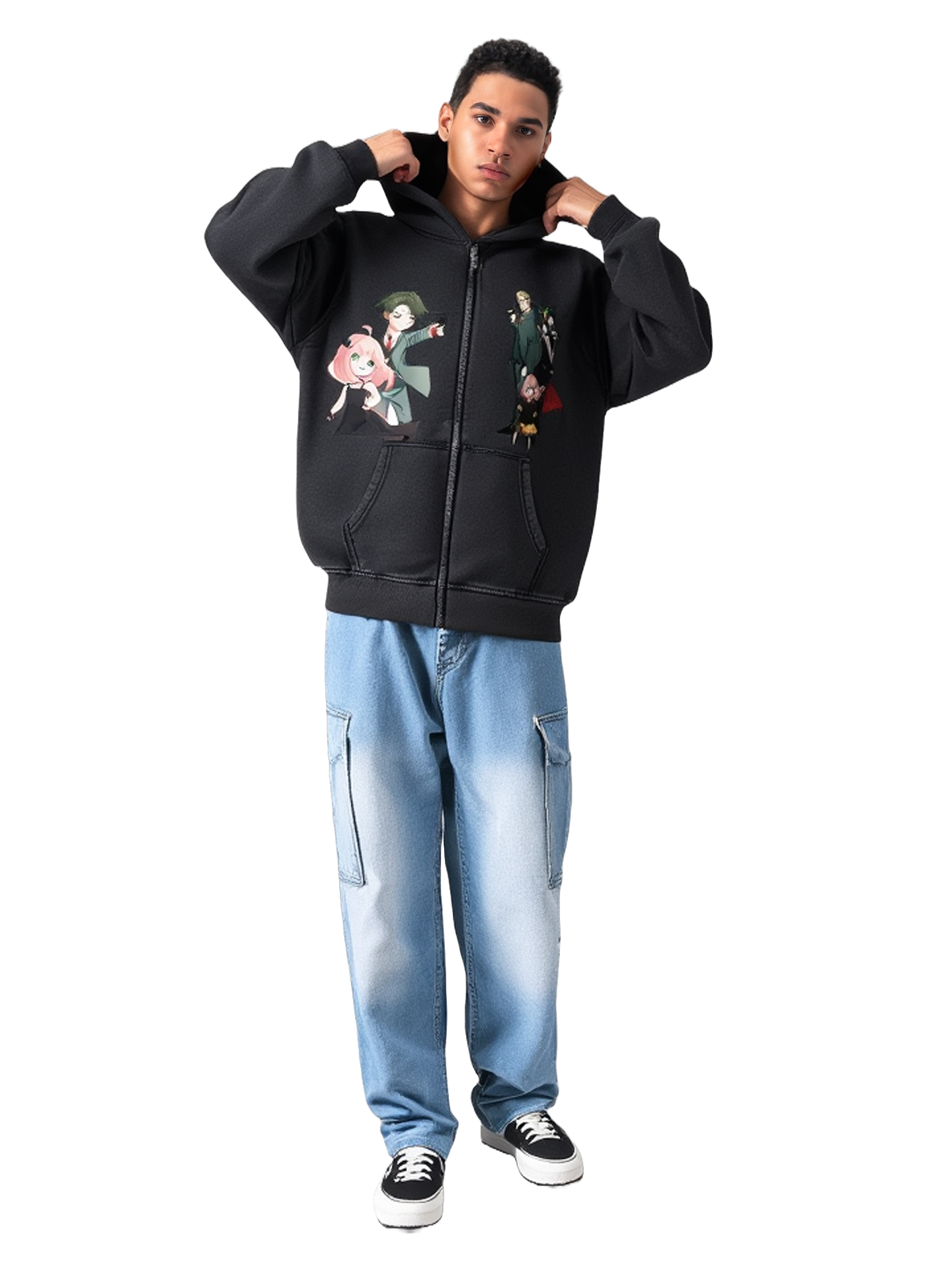 Zip-Through Boxy Fleece Hoodie